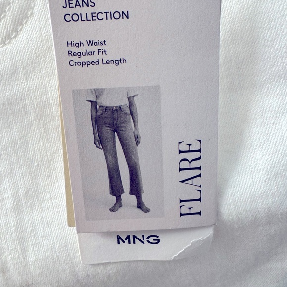 NWT Mango MNG Sienna Kick Flare Crop in White High Rise (USA Size 1) - Picture 4 of 15
